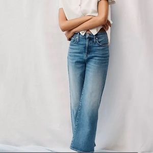 MADEWELL Slim Wide-Leg Crop Jeans size 25 l Medium wash